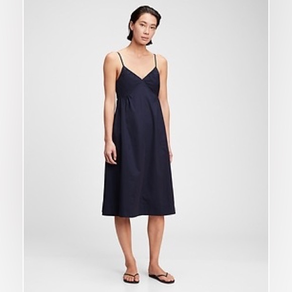 Gap V-Neck Cami Midi Dress Navy Size SP - Picture 14 of 14